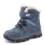 Kvaliteetsed Poiste T&uuml;drukute Talvised Lumesaapad Platvorm Soojad Puuvillased Kingad Nahast S&uuml;gis Veekindlad Laste Jalatsid Lapse Tossud 30 (Insole 19.5cm) gray