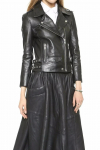 Stiilne must nahast naiste jakk K&auml;sit&ouml;&ouml; Ehtne lambanahk Mootorratturi Biker S must