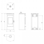 Puiduk&uuml;ttega terasest kamin KRATKI TITAN Panorama &Oslash; 150 11 kW