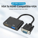 VGA-HDMI-&uuml;hilduv adapter Vga-jaotur koos 3,5 mm helimuunduriga PC-projektori HDTV jaoks