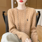 Naiste ka&scaron;miirkampsun Qinghe ka&scaron;miir 30% ka&scaron;miir 70% vill s&uuml;gis-talvine pullover soe ja moekas L beež