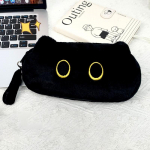 Lihtsus Must Pl&uuml;&uuml;sist Kass Pliiatsikarp Pliiatsikott Suure Mahutavusega Kirjatarbed Kooli &Otilde;pilase Hoiukott Kosmeetika Hoiukott must