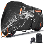 Mootorratta kate, Suur, Kuumuskindel, Veekindel, Paks, 420D Oxfordi materjal, Vastupidav, UV-kaitse, Sulamiskindel, [XXL] Length 265cm x must