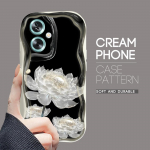 Armas koomiksimustriga kreemjas tekstuuriga korpus, lainelise servaga pehme silikoonkaanega telefoni&uuml;mbris OPPO Reno Realme jaoks Realme C21Y