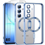 Coque de Protection - BOOLING - Samsung Galaxy A17 4G/5G - avec Cercle Magn&eacute;tique Bleu - 2 Vitres