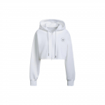 Adidas X Stella McCartney &Uuml;hev&auml;rviline Logoga Mini Kapuutsiga T&otilde;mblukuga Jakk Naiste Jakid Valge H59963 L