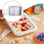 Ice Cream Maker in Dishes, Frozen Yogurt Maker, Multipurpose DIY Kitchen Gadgets with 2 Spatulas,