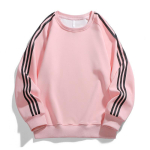 Meeste ja naiste sama kevade ja s&uuml;gise triibuline triibuline kaelus ja pikkade varrukatega teismeliste kampsun 2XL white