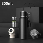 Kaasaskantav roostevabast terasest vaakumtermos, tee ja vee eraldamine nutikas temperatuurin&auml;idiku &uuml;he nupuvajutusega 800ml