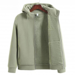 Naiste fliisvoodriga soe kapuutsiga jope Pehmed pikkade varrukatega lukuga mantlid Vabaaja v&auml;li- ja spordir&otilde;ivad s&uuml;giseks/talveks Fliisjakk 4XL roheline