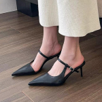 Disainer Naiste Sussid Seksikad Kingad Br&auml;nd Stilettod Terava Ninaga Kingad Suvi Uus Kleit Peo K&otilde;rge Kontsaga Sandaalid Naiste Slaidid 36 must