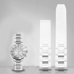 Silikoonist roostevabast terasest kellarihm kumer 20x10mm kummist randmek&auml;epael Cartier kellade rihma jaoks 20-10mm