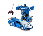 Voiture 2 en 1 Transformable en Robot t&eacute;l&eacute;command&eacute; Bleu RC radio control