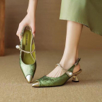 Naiste k&otilde;rge kontsaga sandaalid suvised uued mood Mary Jane elegantsed naised teravatipulised luksuslikud mustad k&otilde;rge kontsaga sandaalid Zapatos Mujer 35