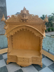 K&auml;sitsi nikerdatud tiikpuust Hindu tempel LED-valgustusega 18&rdquo; X 9&rdquo; X 24&rdquo; (l x w x h) mitmev&auml;rviline