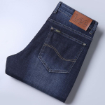Lee Meeste Paksud Elastsed Sirge S&auml;&auml;rega Teksad S&uuml;gis/Talveks - Vabaaja Slim Fit Keskealise &Auml;ristiili jaoks 33