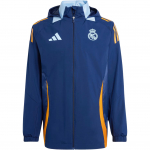Adidas Real Madrid Tiro 24 Kapuutsiga Veekindel T&otilde;mblukuga Pikkade Varrukatega Jakk Meeste Jakid JE4204 S