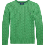 Polo Ralph Lauren Kampsun SS24 &Uuml;hev&auml;rviline Logoga Tikand Kaabelkoes Pikkade Varrukatega Laste kampsun Roheline CWPOSWEY6820491-300 S