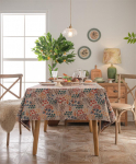 Puuvillane linane roheline geomeetriline laudlina, elegantne retro ristk&uuml;likukujuline tolmukindel kate teelauale, pulmapeole, s&ouml;&ouml;gitoa dekoratsiooniks 90x90cm