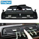 Esikonsooli armatuurkliima konditsioneer kroomitud AC tuulutusava T&auml;ielik komplekt BMW 5-seeria F10 F11 F18 64229166885 jaoks Plain Black Cover