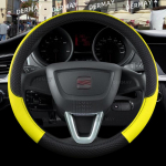 for SEAT Exeo 2008~2013 Car Steering Wheel Cover PU Leather Non-slip 9 Colors Auto Accessories Fast Shipping kollane