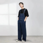 Suurused Denim &Uuml;likond Meeste Trend Korea Versioon L&otilde;tv Lai Jalg &Uuml;hes T&uuml;kis Esitus Traksidega XXXXXL sinine