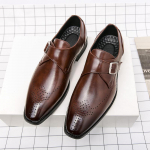 Uued mustad pruunid munkrihmaga kingad Mokassiinid Disainer Meeste Terava Otsaga Slip-on Vabaaja Kingad Pulmakleit Homecoming Jalan&otilde;ud Zapatos Hombre 38 pruun