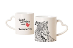 Berger de Beauce, Beauceron, Beauce Sheep Dog - cup with a dog, adorable cup with a heart-shaped handle, universal gift from the Art-Dog brand valge