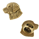 Golden Retriever I - Dog brooch in decorative box, elegant gold-plated pin, Art-Dog brand jacket pin