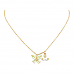 Vivienne Westwood Elianne Liblikaga Ripats Tsirkoonium Messing Kuup Tsirkoonium Kaelaehe Naiste kaelaehe Kuldne 630203E702R750 Box