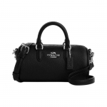 Coach Lacey Crossbody 19 Logoga T&otilde;mblukuga Kivitahvli Nahast Boston Koti Naiste crossbody kott H&otilde;bedane Must CO991-SVBK Gift Box Set (Basic Set+Yellow Box)