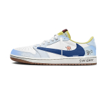 Travis Scott x Jordan Air Jordan 1 Ice Blue Barb 7.0 Low Slip Resistant Low top Vintage Basketball Shoes Women's DZ4137-700(Team1897-) 41