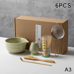 5/6 tk Matcha teekomplekt bambusest vispel teelusikas s&otilde;el matcha keraamiline kauss matcha vispel jaapani teearmastajatele teevalmistamise t&ouml;&ouml;riistad A3 brown