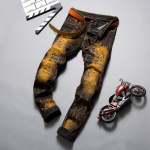 Teksad Meeste rebenenud Euroopa ja Ameerika distressed Slim Straight meeste teksad 33 black
