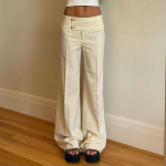 Y2K Vintage Kotid Laiad &Auml;&auml;rega P&uuml;ksid Naiste Mood T&auml;navamood Vabaaja Laiad P&uuml;ksid T&auml;navamood Pantalones L
