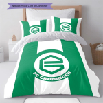 FC Groningen Mustriga Voodipesu Tekikott Komplekt Tekikott Padjap&uuml;&uuml;r Kodu Dekoratsioon S&uuml;nnip&auml;evakingitus (1 * tekikott + 2 * padjap&uuml;&uuml;ri, ilma s&uuml;damikuta) 135x200cm blue