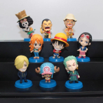 9 tk/komplekt Anime One Piece figuur Luffy Roronoa Zoro Q versioon tegevusfiguur armas ja v&otilde;luv nukk PVC mudel m&auml;nguasjad lapse s&uuml;nnip&auml;evaks j&otilde;ulukingiks gray