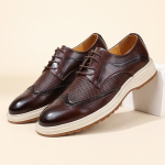 Meeste Brogue Derby Kingad Paks Tald Nahast Oxfordid Briti Stiil Business Casual Paeladega T&ouml;&ouml;kingad Luksuslik Disain 38 must