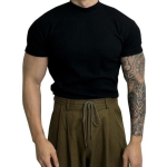 Meeste T-s&auml;rk &Uuml;hev&auml;rviline L&otilde;ngaga Sobivus Elastne L&uuml;hike Kiiresti Kuivav Kitsad Varrukad Higi Imav &Otilde;huke Poolk&otilde;rge Kraega Pullover XL must