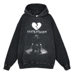 Ameerika Retro XXXTentacioni tegelaseprindiga Hip Hopi kapuutsiga dressipluus XXXL black