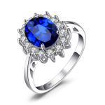 JewelryPalace printsess Diana loodud sinise safiiriga 925 h&otilde;bedast kihlas&otilde;rmus rubiiniga, naturaalse amet&uuml;sti, tsitriini, sinise topaasiga 8 blue