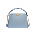 MICHAEL KORS Karlie klassikaline lihtne &uuml;hev&auml;rviline t&ouml;&ouml;le k&auml;imiseks m&otilde;eldud moodne ketiga nahast &otilde;lakott k&auml;ekott keskmise suurusega naiste helesinine sinine