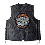 Nahast Haley vest+meeste lambanahast vest+ratsutamisvest+vest+tikitud m&auml;rk XXXL black
