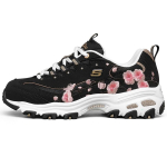 Skechers DLites 1.0 Kangas Nahk Spordikadjad Madalad Vabaaja Elustiilikingad Naiste toss Must 149239-BKPK 35 black