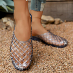 Naiste Želee Korterid Sandaalid Slip-On PVC Korterid Kinnine Nina L&auml;bipaistvad Baleriinad Kerged Rannak&auml;igud Želee Sandaalid 37 brown