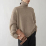 Naiste pullover, &uuml;hev&auml;rviline k&otilde;rge kaelusega kampsun, pikkade varrukatega, lahtise &uuml;laosaga, s&uuml;giseste naiste riided, elegantne soe pullover, &uuml;lisuur kudum S