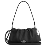 Coach Faye 26 Logoga T&otilde;mblukuga Magnetilise Sulguriga Nahast Pilvekotid Naiste k&auml;ekotid Must CV529-SVBK Gift Box Set (Basic Set+Yellow Box) black