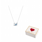 Swarovski roodiumiga kaetud, kunstkristallkivist luige kaelakeed naistele sinine F-white gift box sinine