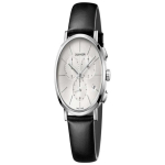 CALVIN KLEIN Posh plaatinast ajasarja kell kvartsmehhanismiga nahkrihm 40mm h&otilde;bedane sihver meeste kell 30 meetrit veekindel K8Q371C6 plaatina