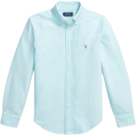 Polo Ralph Lauren Vabaaja s&auml;rk Hobuse tikand N&ouml;&ouml;bitav Pikkade varrukatega Ikooniline Oxford &Uuml;mmargune voldik Laste pluusid 323A12748-002 L